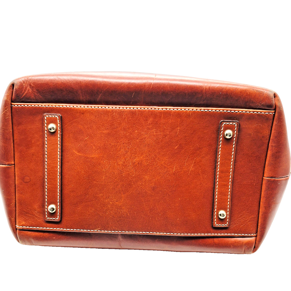 Dooney & Bourke Tote Bag Pebble Grain Leather Navy /Brown Red Lining #J12252621 - Picture 10 of 16